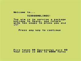 Title screen of Terrormolinos on the Commodore 64.