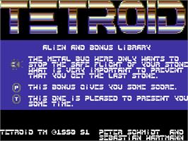 Title screen of Tetroid on the Commodore 64.