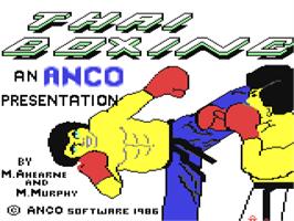 Title screen of Thai Boxing on the Commodore 64.