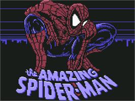Title screen of The Amazing Spider-Man on the Commodore 64.