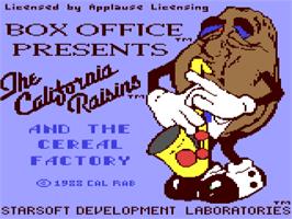 Title screen of The California Raisins on the Commodore 64.