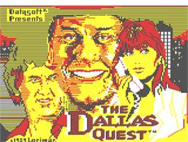 Title screen of The Dallas Quest on the Commodore 64.