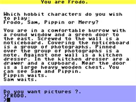 Title screen of The Fellowship of the Ring on the Commodore 64.