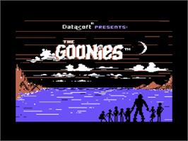 Title screen of The Goonies on the Commodore 64.