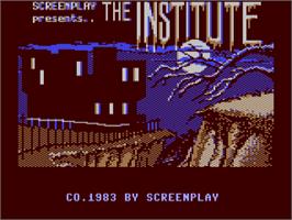 Title screen of The Institute on the Commodore 64.