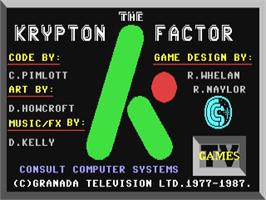 Title screen of The Krypton Factor on the Commodore 64.