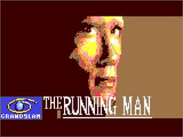 Title screen of The Running Man on the Commodore 64.