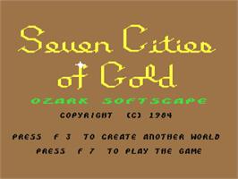 Title screen of The Seven Cities of Gold on the Commodore 64.