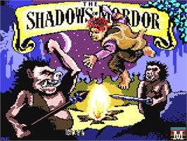 Title screen of The Shadows of Mordor on the Commodore 64.