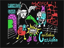 Title screen of The Witch's Cauldron on the Commodore 64.
