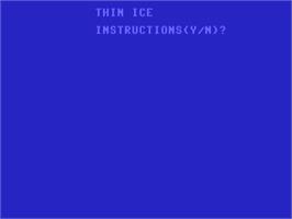 Title screen of Thin Ice on the Commodore 64.
