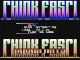 Title screen of Think Fast on the Commodore 64.