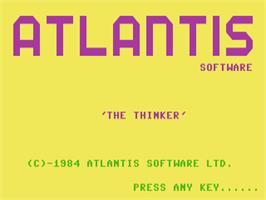 Title screen of Thinker, The (Duckworth Home Computing) on the Commodore 64.