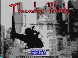 Title screen of Thunder Blade on the Commodore 64.