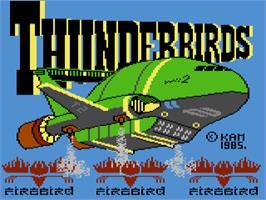 Title screen of Thunderbirds (Firebird) on the Commodore 64.