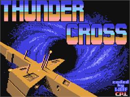 Title screen of Thundercross on the Commodore 64.