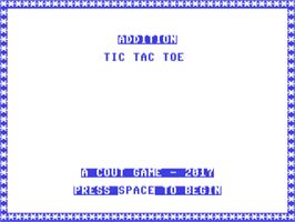 Title screen of Tic-tac-toe on the Commodore 64.