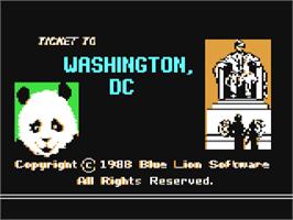 Title screen of Ticket To Washington, Dc on the Commodore 64.