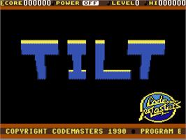 Title screen of Tilt (Codemasters) on the Commodore 64.