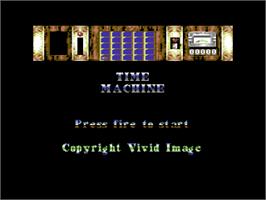 Title screen of Time Machine on the Commodore 64.