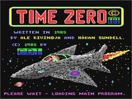 Title screen of Time Zero on the Commodore 64.
