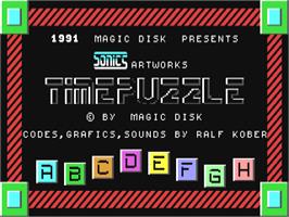 Title screen of Timepuzzle on the Commodore 64.
