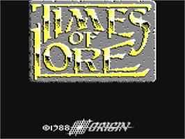 Title screen of Times Of Lore on the Commodore 64.