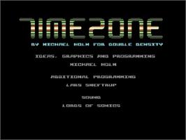 Title screen of Timezone on the Commodore 64.