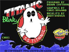 Title screen of Titanic Blinky on the Commodore 64.