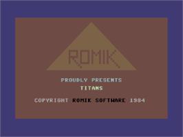 Title screen of Titans on the Commodore 64.