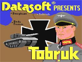 Title screen of Tobruk: The Clash of Armour on the Commodore 64.