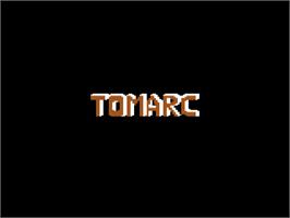 Title screen of Tomarc the Barbarian on the Commodore 64.