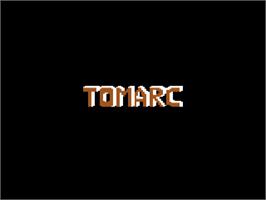 Title screen of Tomarc the Barbarian on the Commodore 64.