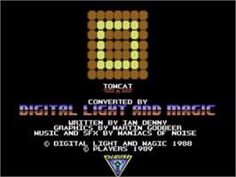Title screen of Tomcat on the Commodore 64.
