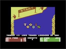 Title screen of Toobin' on the Commodore 64.