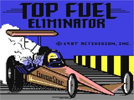 Title screen of Top Fuel Eliminator on the Commodore 64.