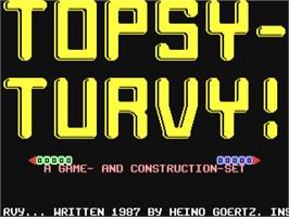Title screen of Topsy-turvy on the Commodore 64.