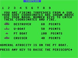 Title screen of Torpedo (John Briggs) on the Commodore 64.