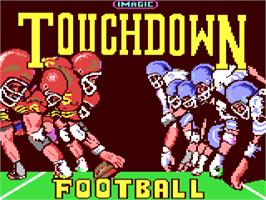 Title screen of Touchdown Football on the Commodore 64.