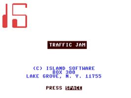 Title screen of Traffic Jam on the Commodore 64.