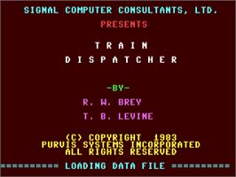 Title screen of Train Dispatcher on the Commodore 64.