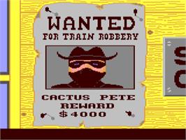 Title screen of Train Robbers on the Commodore 64.