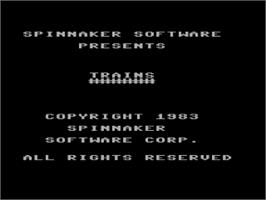 Title screen of Trains (Spinnaker Software) on the Commodore 64.