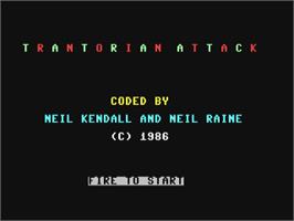 Title screen of Trantorian Attack on the Commodore 64.
