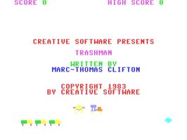 Title screen of Trashman (Creative Software) on the Commodore 64.