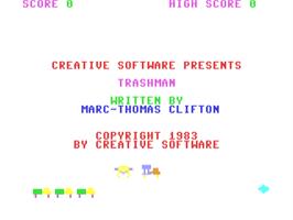 Title screen of Trashman on the Commodore 64.
