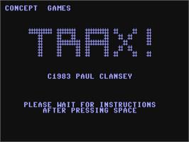 Title screen of Trax! on the Commodore 64.