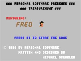 Title screen of Treasure Hunt on the Commodore 64.