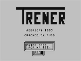 Title screen of Trener on the Commodore 64.