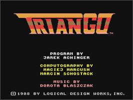 Title screen of Triango on the Commodore 64.